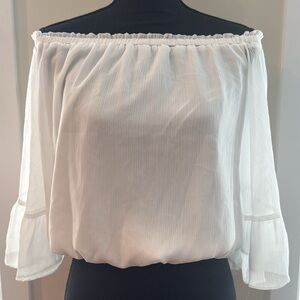 Vici Chiffon Off the Shoulder Top